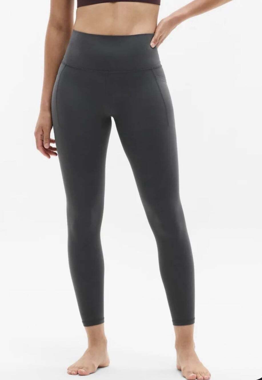Athleta Salutation Stash 7/8 Tight With Pockets - XL Graphite Grey